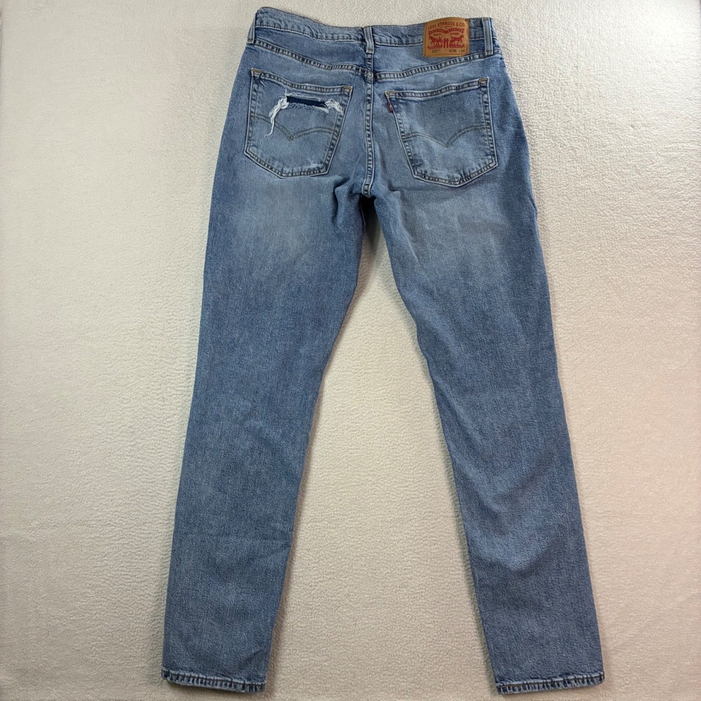 Levi 531 Athletic Slim Jeans Mens 36x34 Blue Distressed Stretch Streetwear Denim - Picture 2 of 7